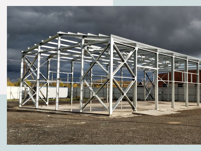 Двускатные ангары в Азов от 616 руб. за квадрат