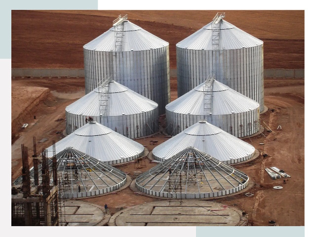 Строительство зерновых силосов в Азове